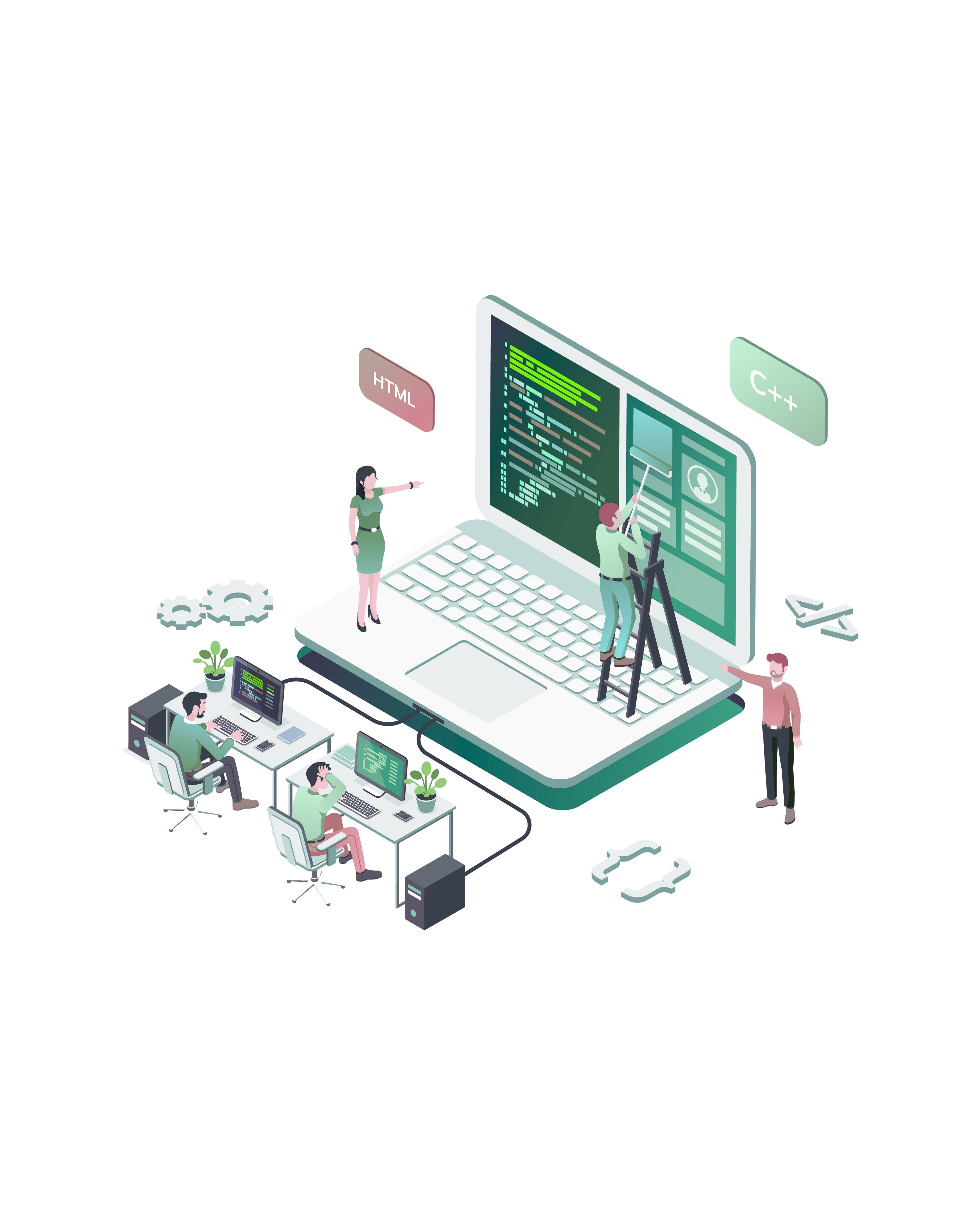 مصباح فكرة - لابتوب - كتاب - قلم